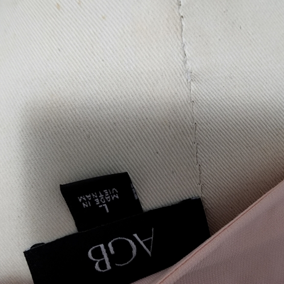 AGB pink chiffon lace sleeve layered blouse size large - Picture 6 of 7